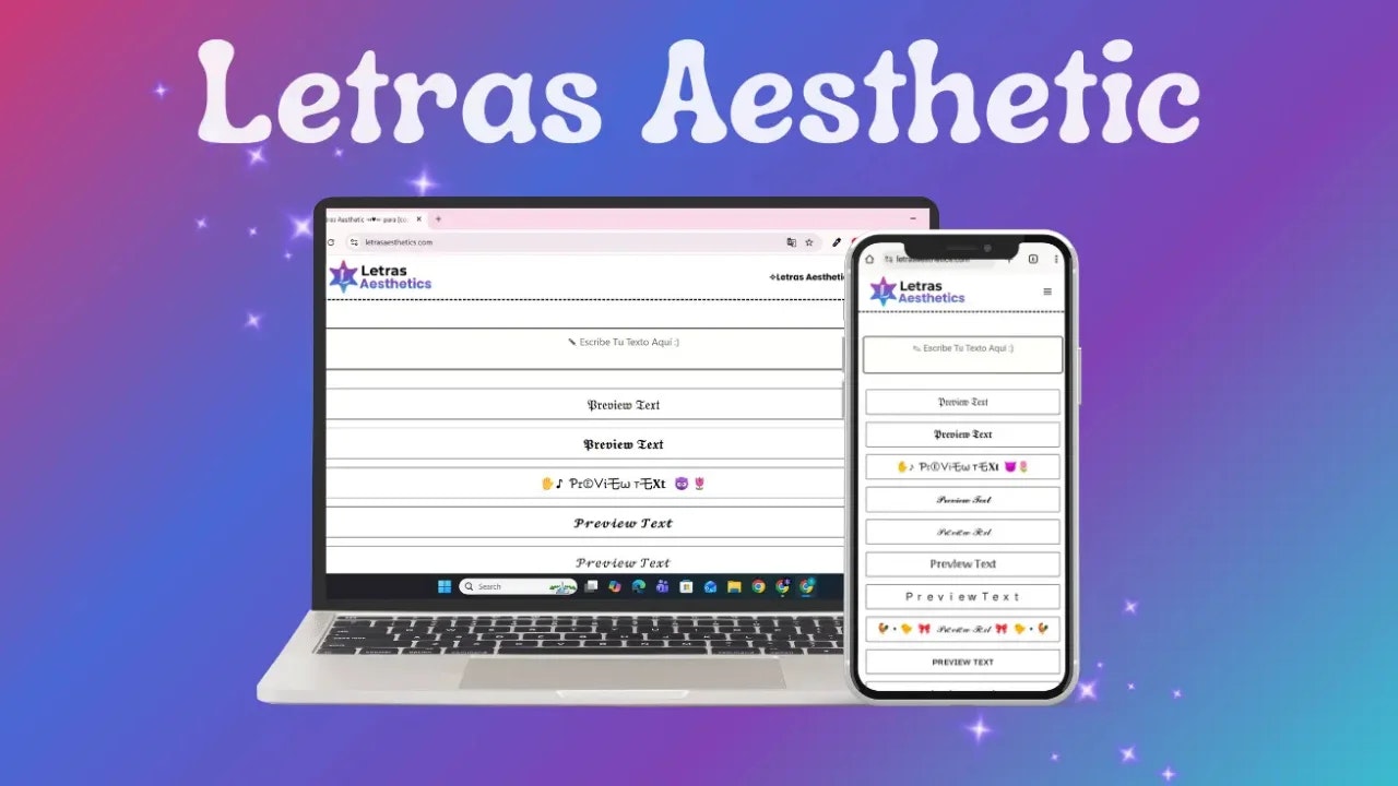 Letras Aesthetic - Main product screenshot demonstrating key features and user interface