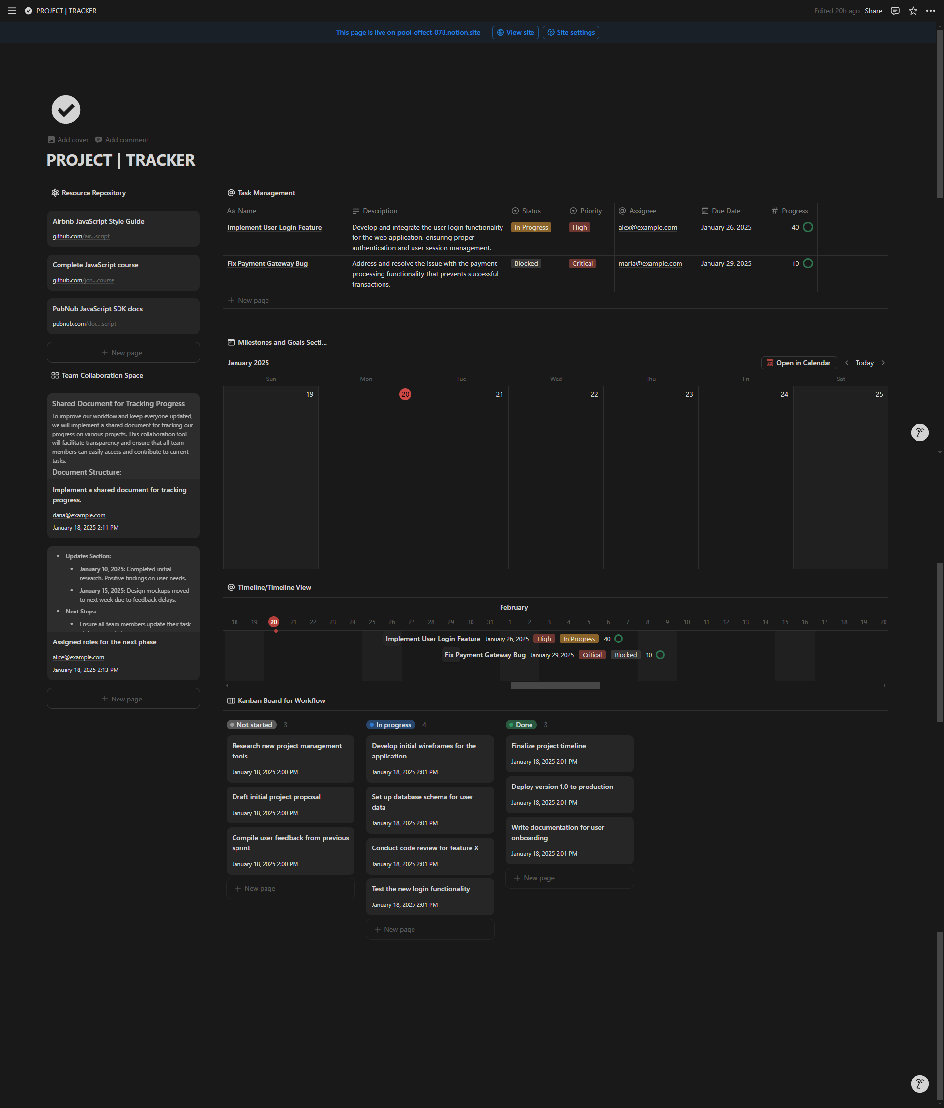 Project Management Dashboard gallery image