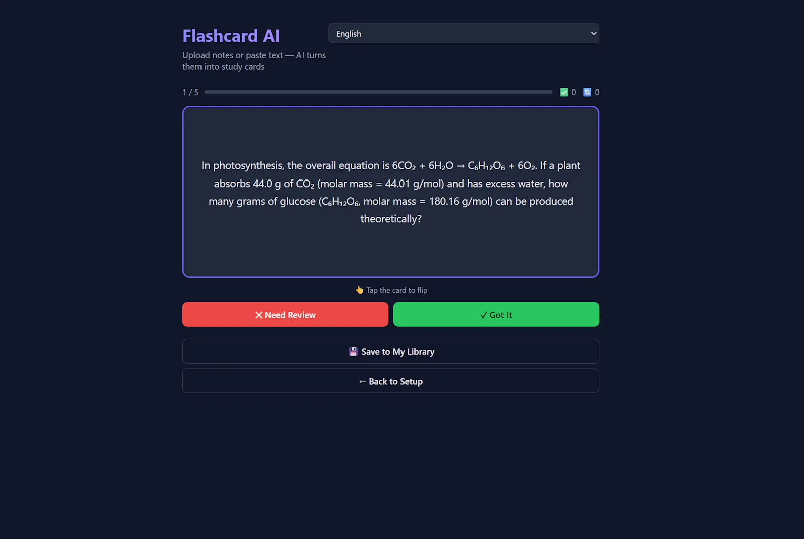Flashcard AI screenshot 2