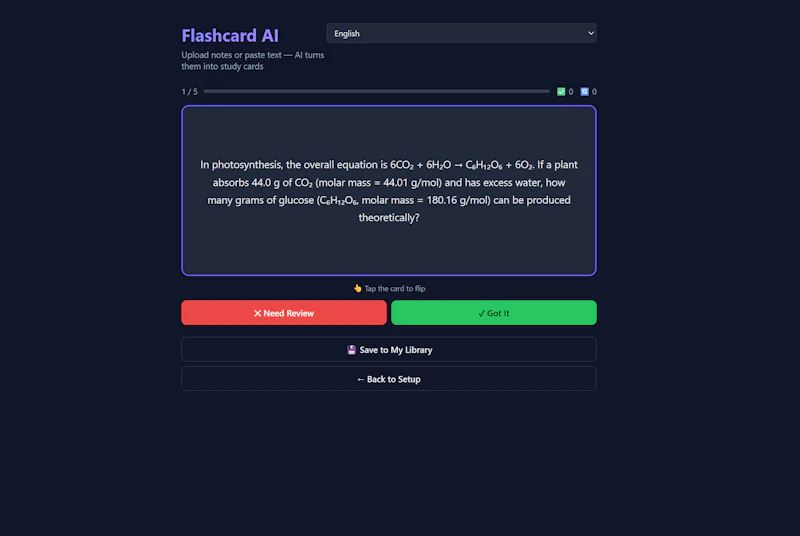 Flashcard AI screenshot 2