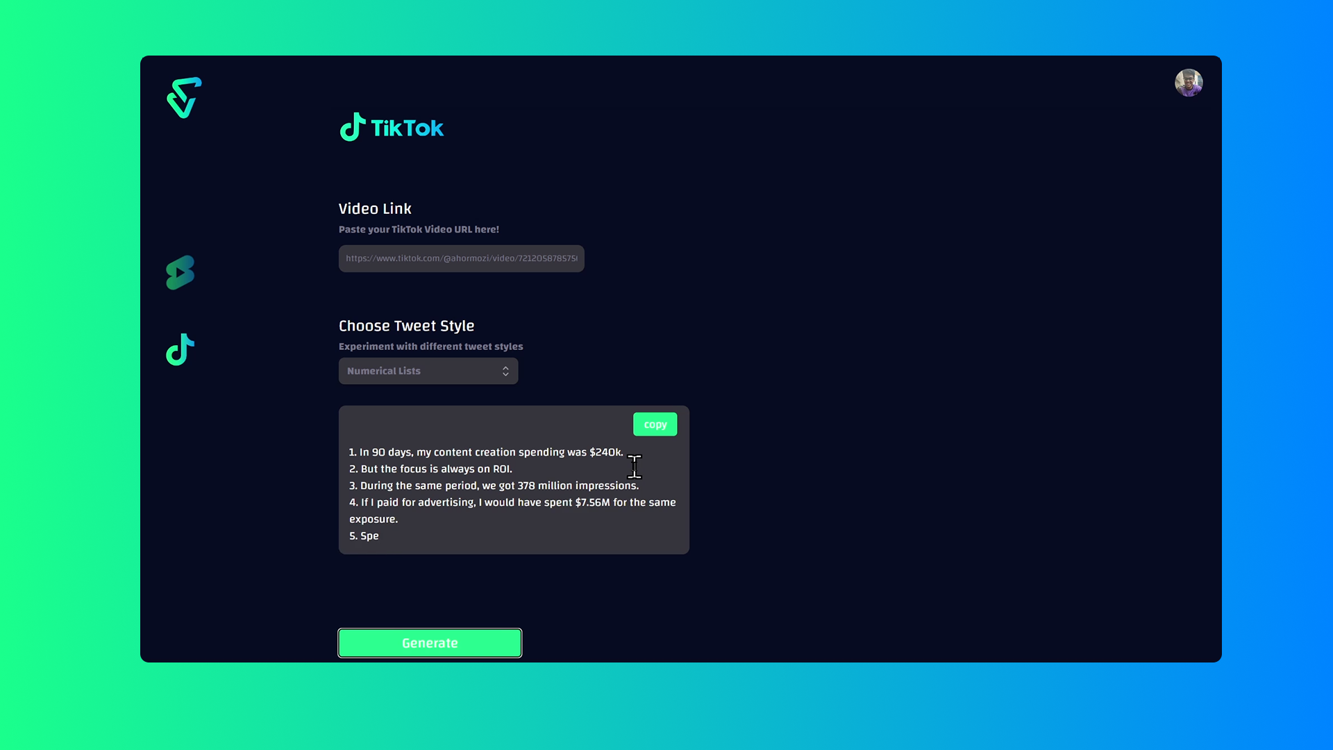 Shortfier - Turn short-form video content into tweets or threads media 4