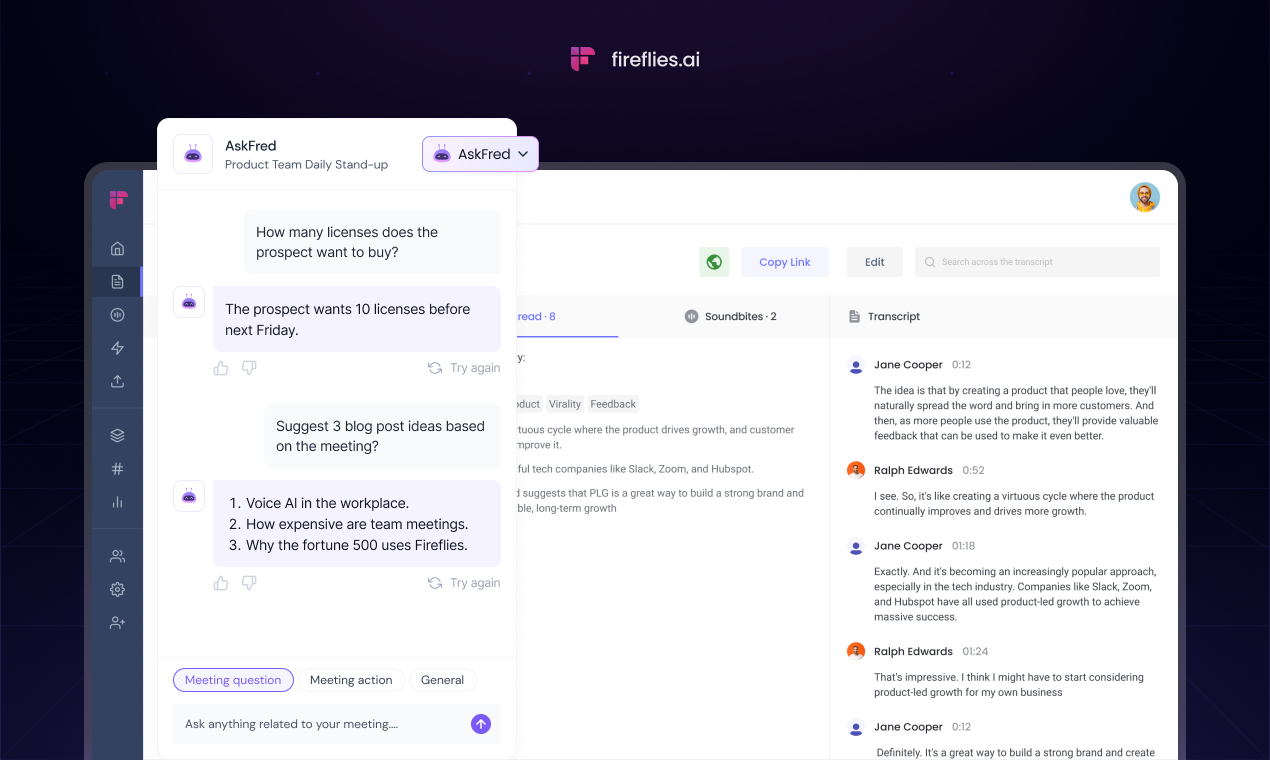 Mídia 5 de Askfred de Fireflies.ai - Chatgpt para reuniões