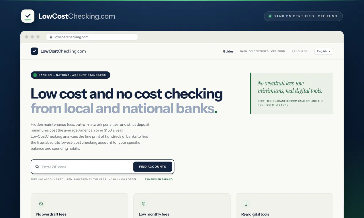 Low/No Cost Checking from Banks gallery image