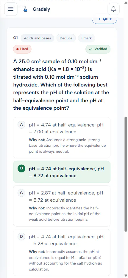 Gradely — diagnose a student's work gallery image