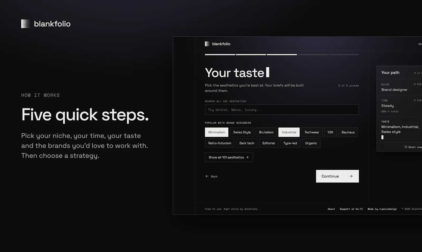Blankfolio screenshot 2