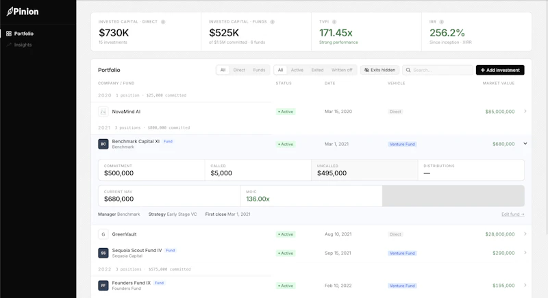 Pinion.vc screenshot 1