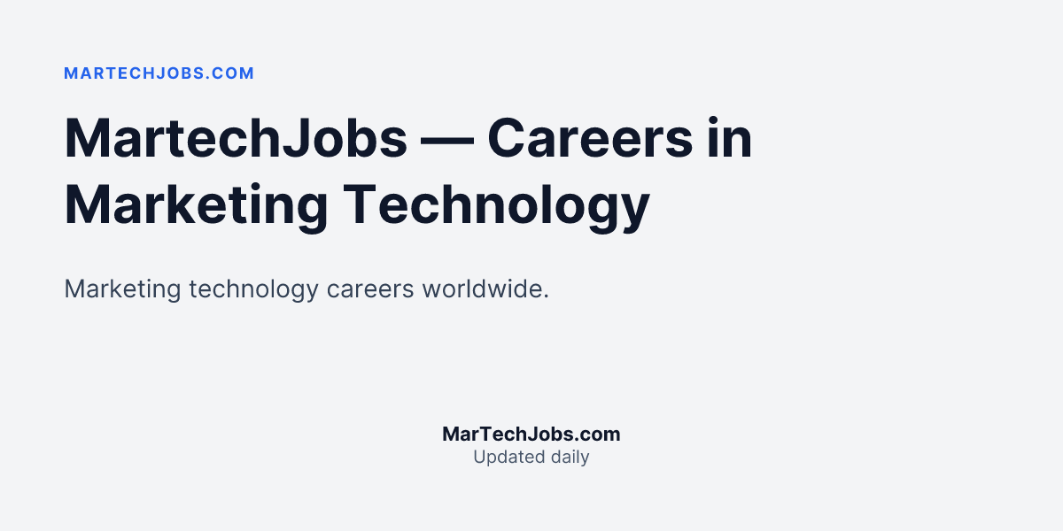 MarTechJobs.com - Main product screenshot demonstrating key features and user interface