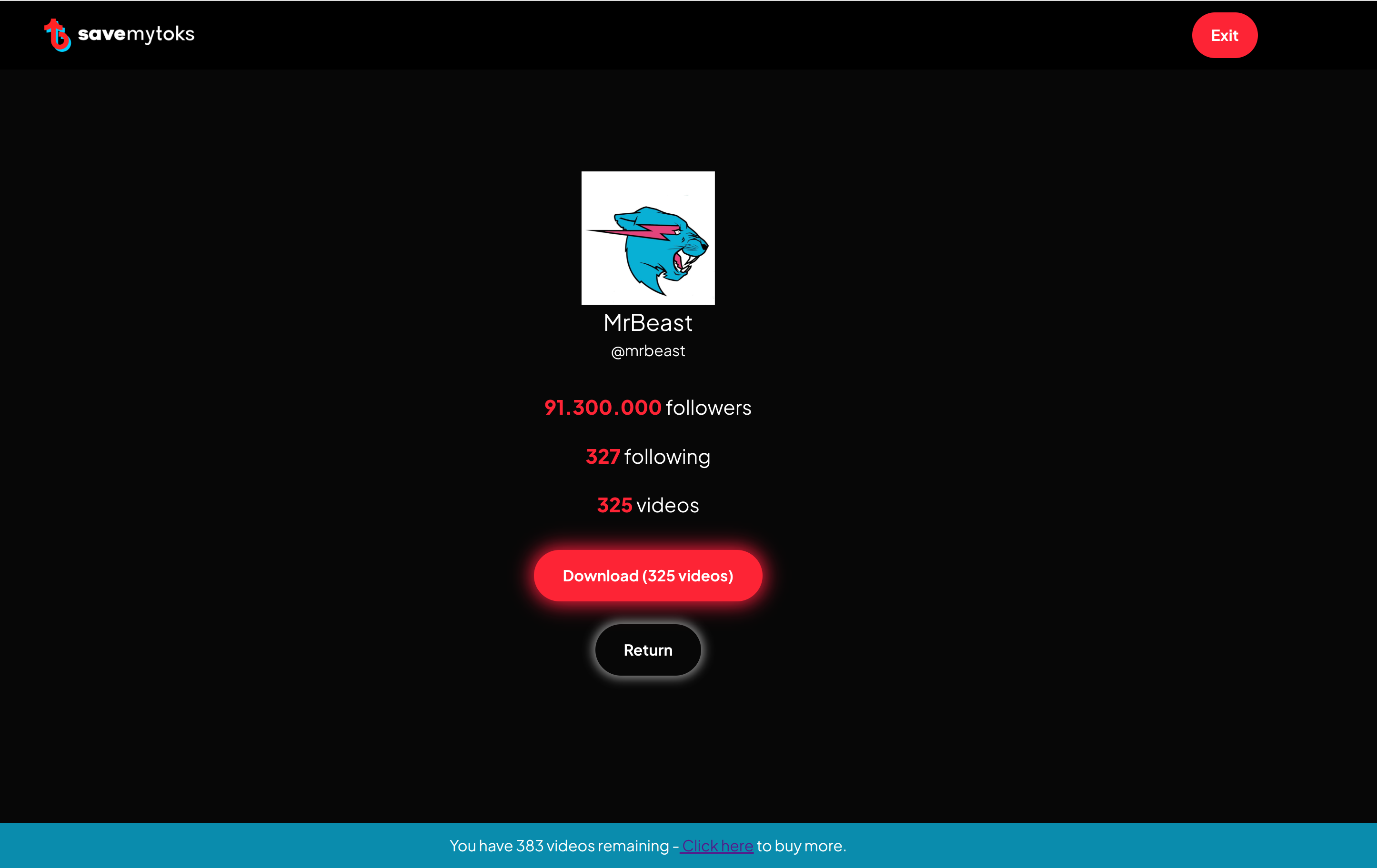 Mídia 2 de Savemytoks - A melhor maneira de baixar todos os vídeos de um perfil Tiktok.