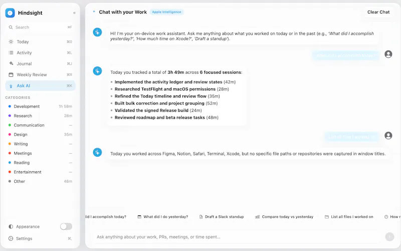 Hindsight: Work Timeline screenshot 6