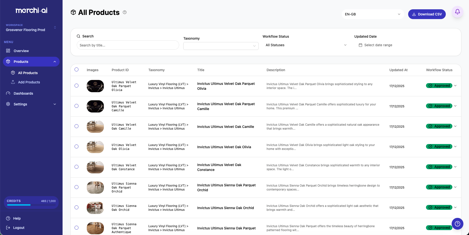 merchi.ai - Screenshot 2 showing product features and functionality