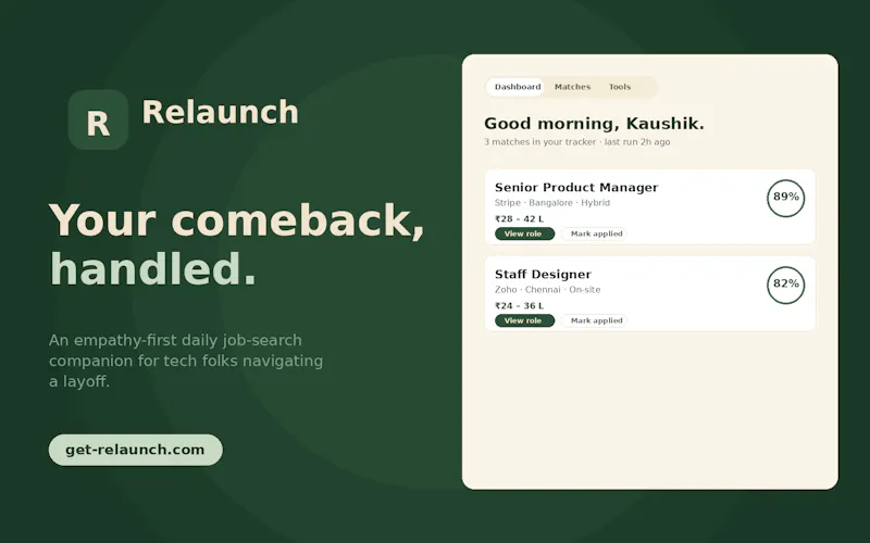 Relaunch your next role, found for you screenshot 2