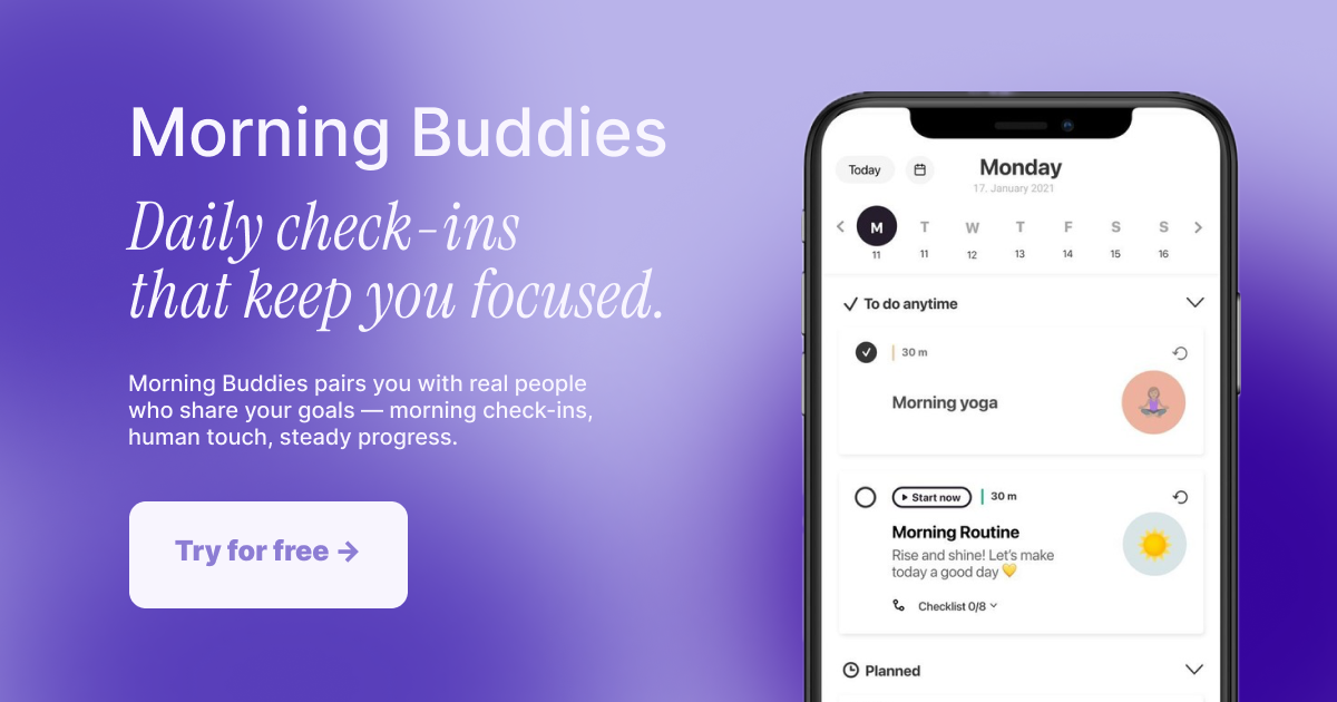 Morning Buddies - Main screenshot showing features and interface