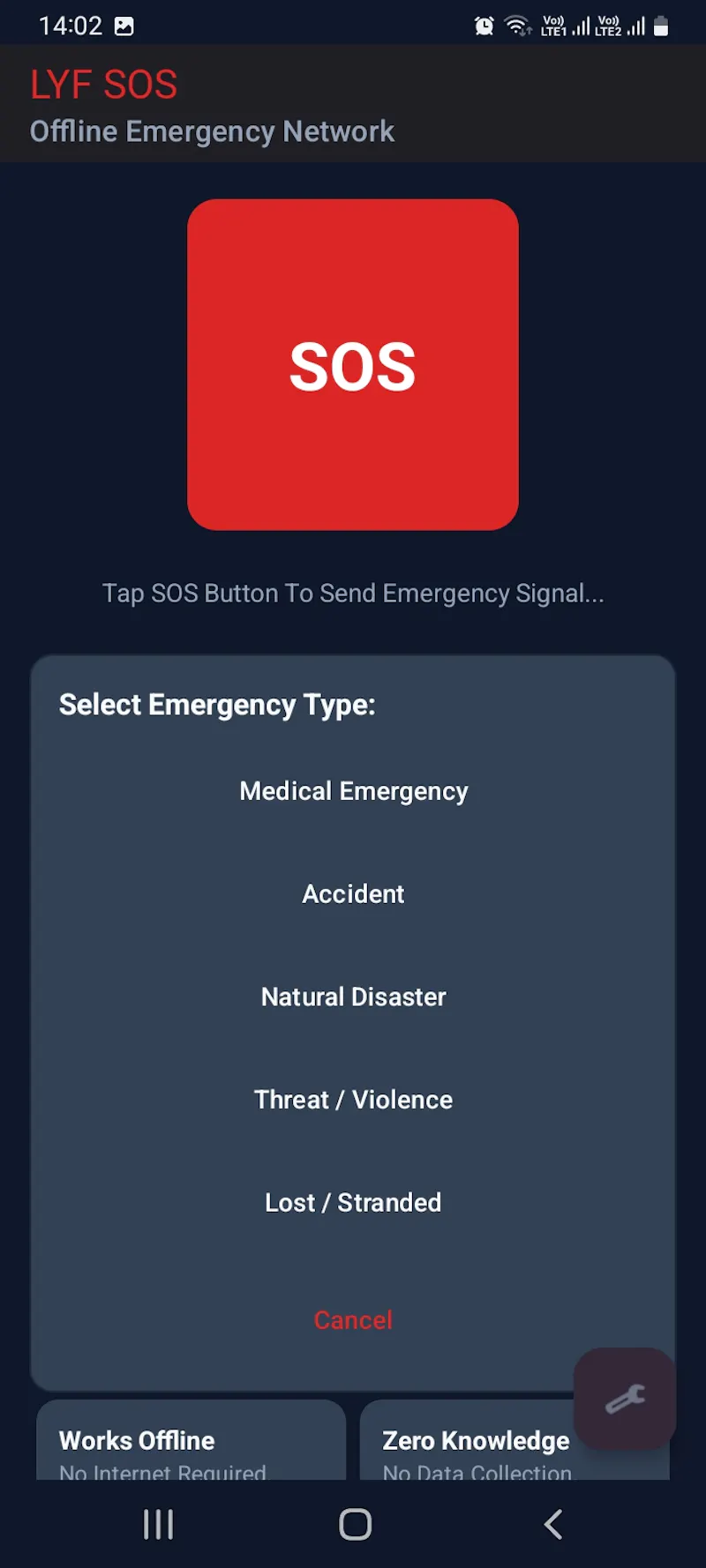 LYF SOS — Offline Emergency Safety App screenshot 8
