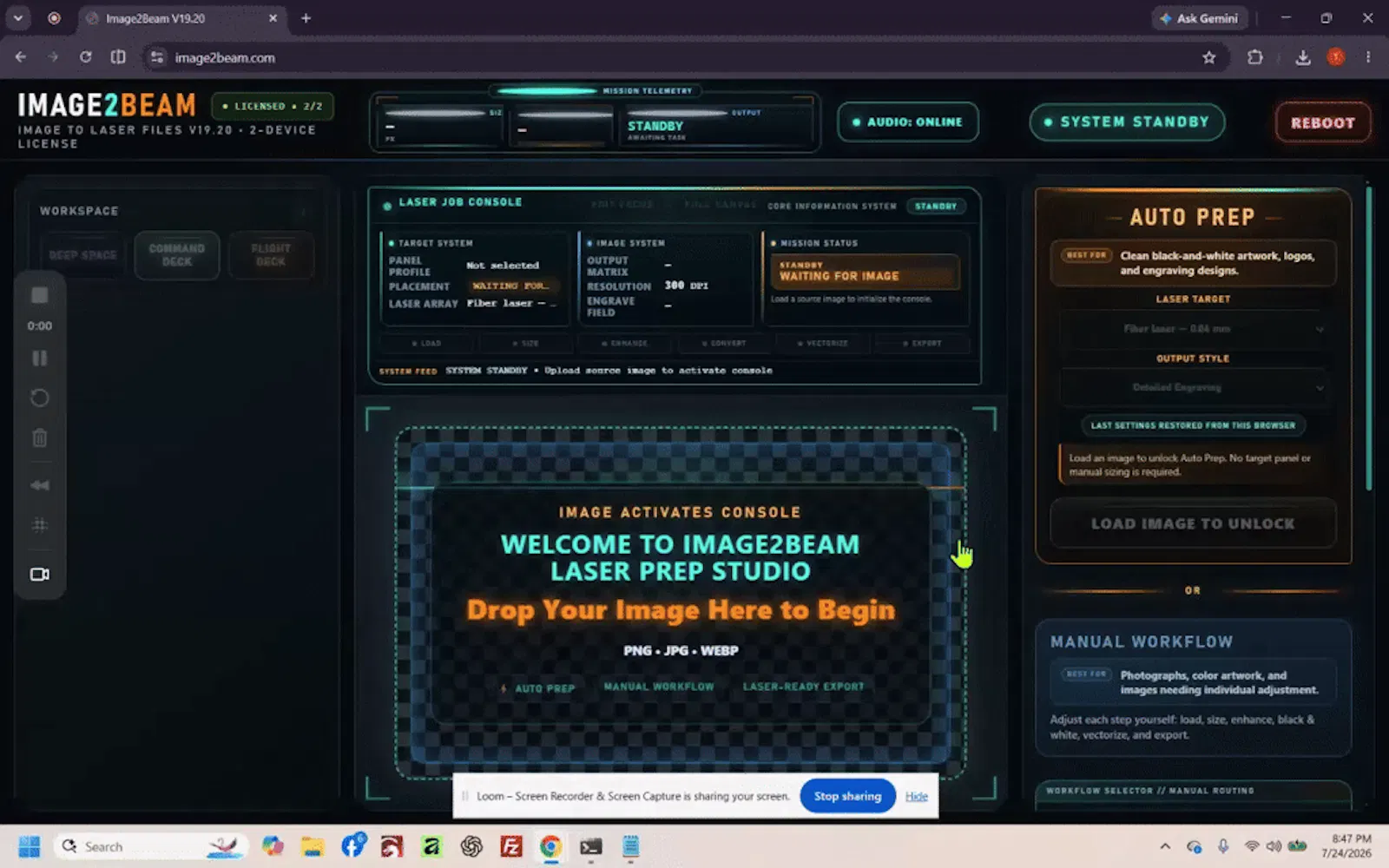Image2Beam screenshot 1 (video preview)