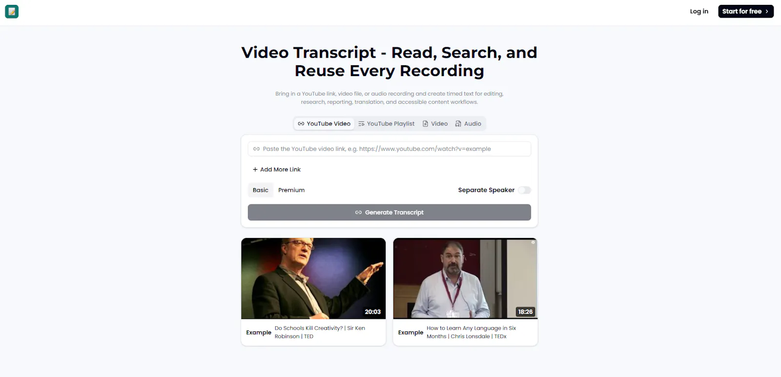 Video Transcript screenshot 1