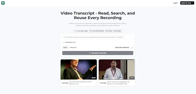 Video Transcript screenshot 1