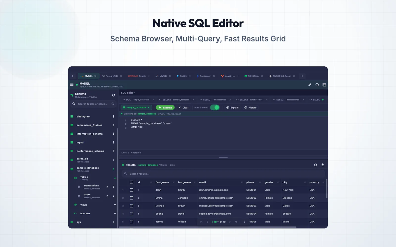 SQLSSH: Database Client/SSH/S3 screenshot 2