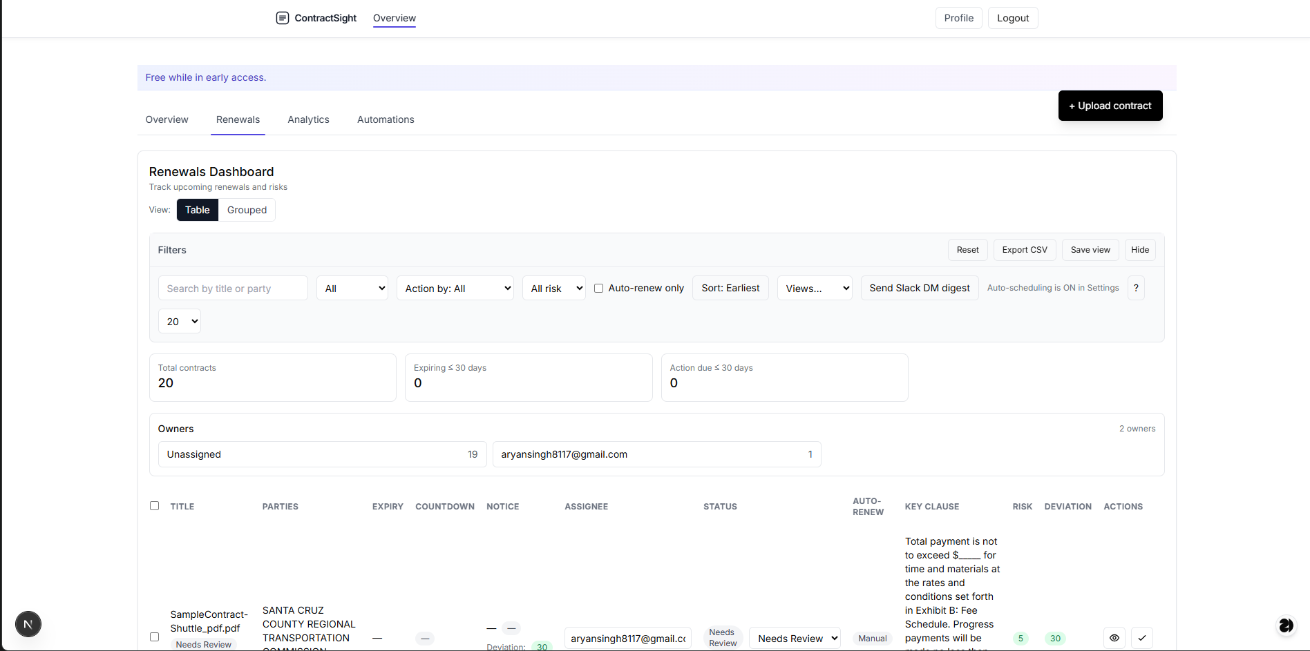ContractSight - Screenshot 4 showing product features and functionality