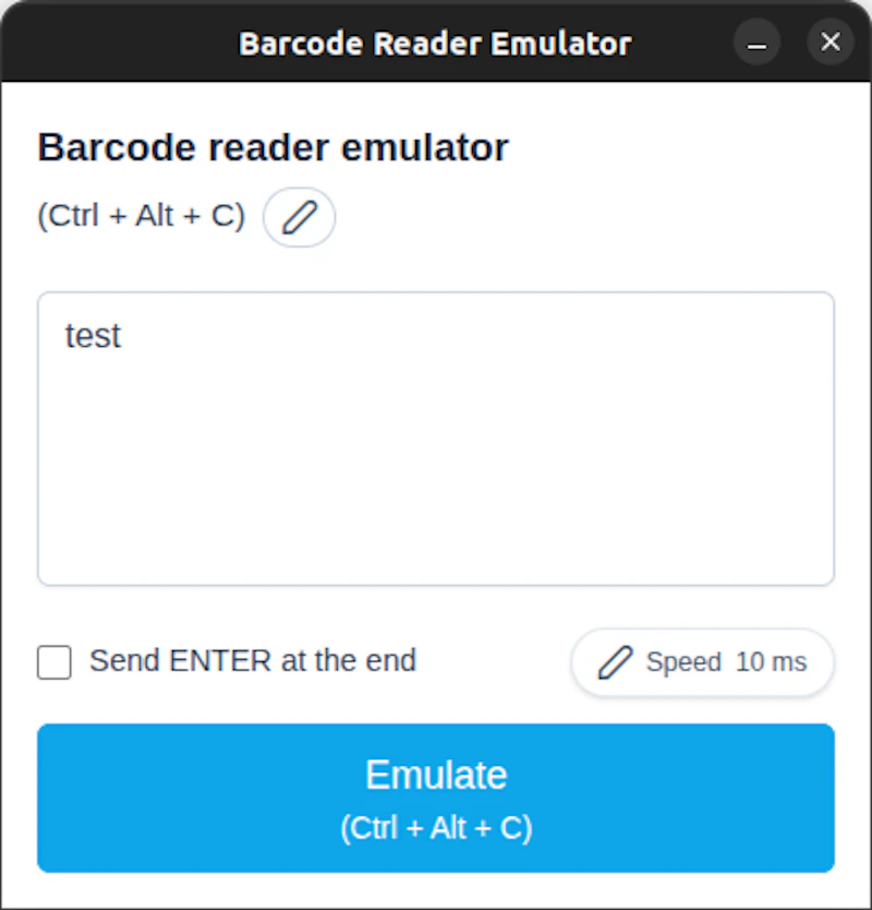 Barcode Scanner Emulator screenshot 1