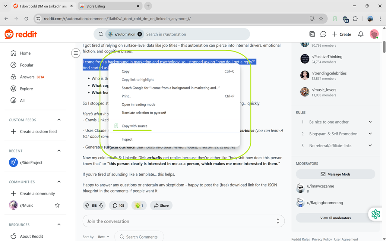 Save&Source - Instant copy with context & URL in browsers media 1