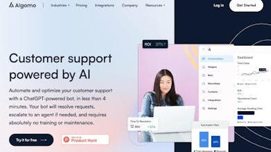 Algomo ChatGPT Bot: un chatbot impulsado por IA para revolucionar el servicio al cliente con una reducción del 85% en las consultas.