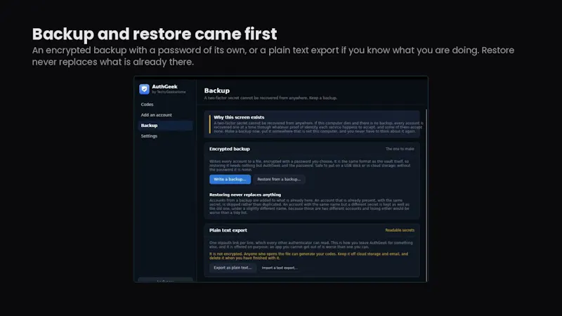 AuthGeek screenshot 1 (video preview)