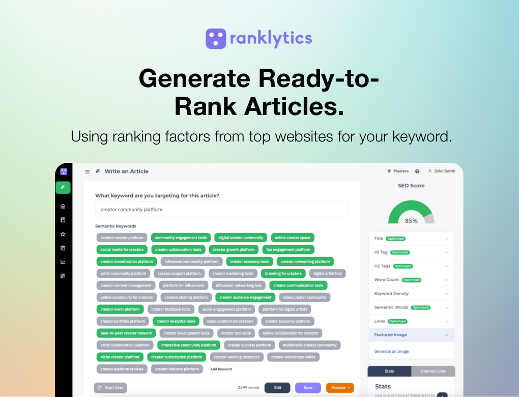 Ranklytics - จัดอันดับในหน้าแรก 10x เร็วขึ้นด้วย SEO บน Auto-Pilot media 3