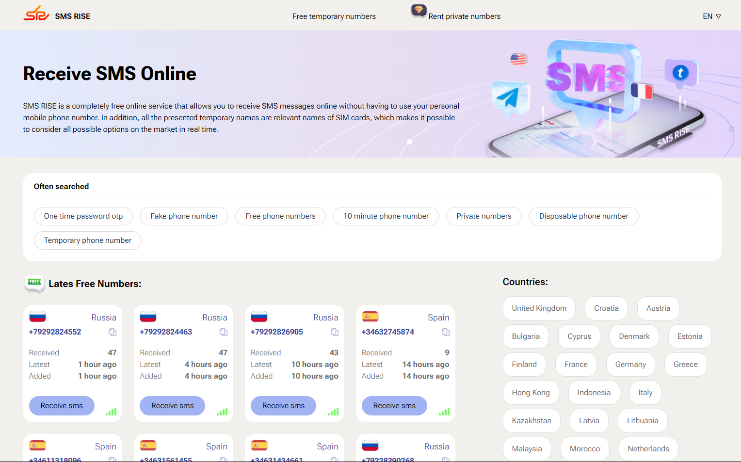 Receba SMS grátis online - SMS Rise media 1