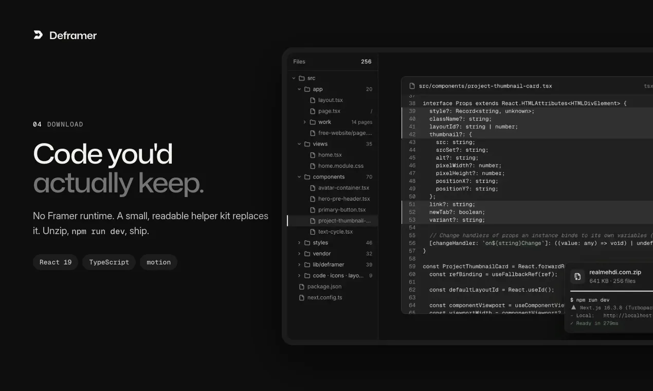 Deframer: Framer to Code Converter gallery image