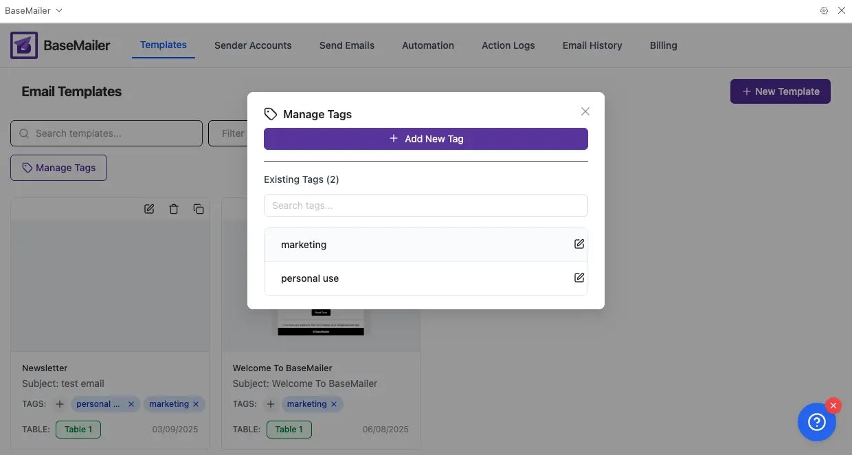 BaseMailer  - Screenshot 4 showing product features and functionality