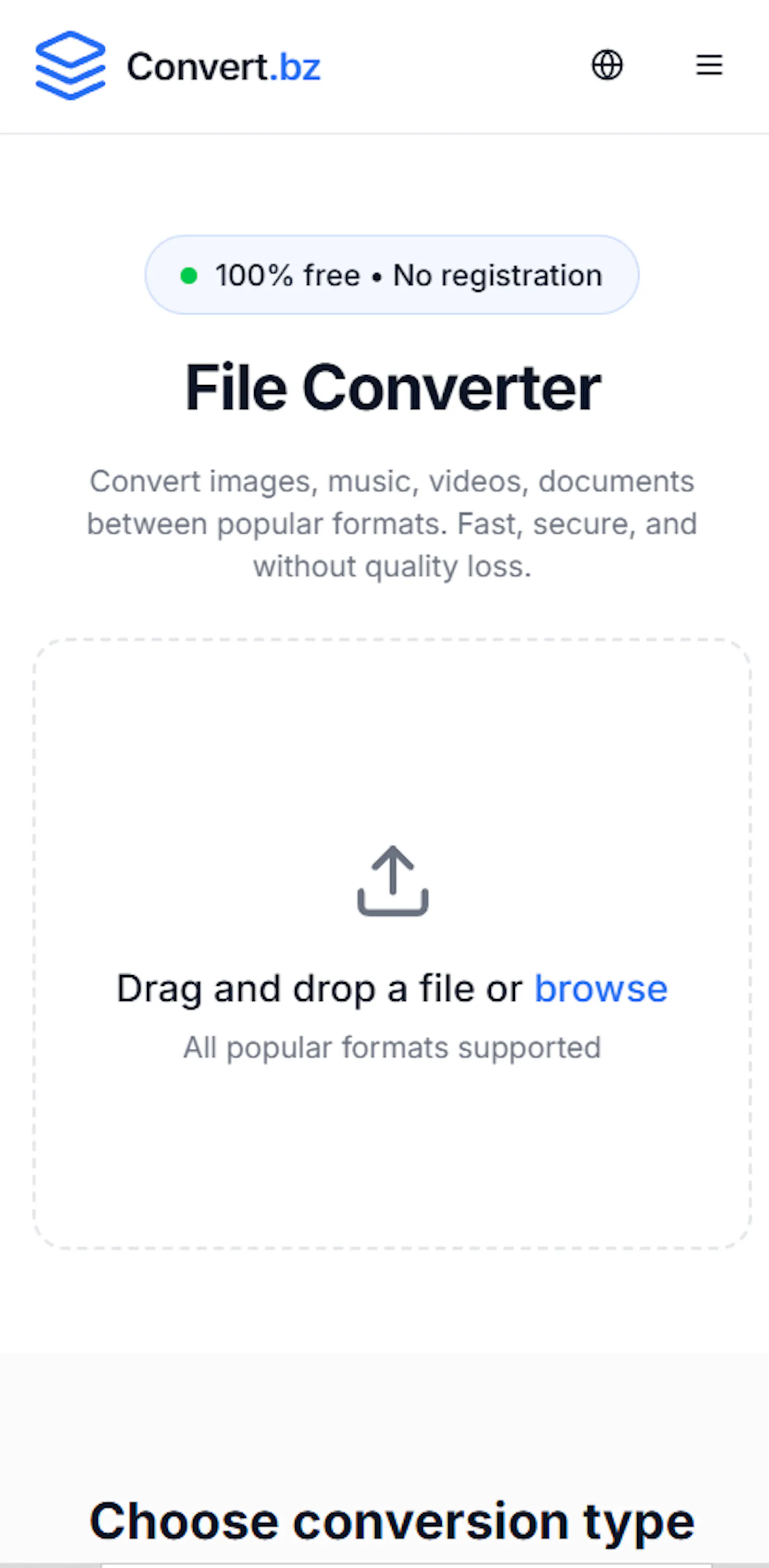 Convert.bz screenshot 2