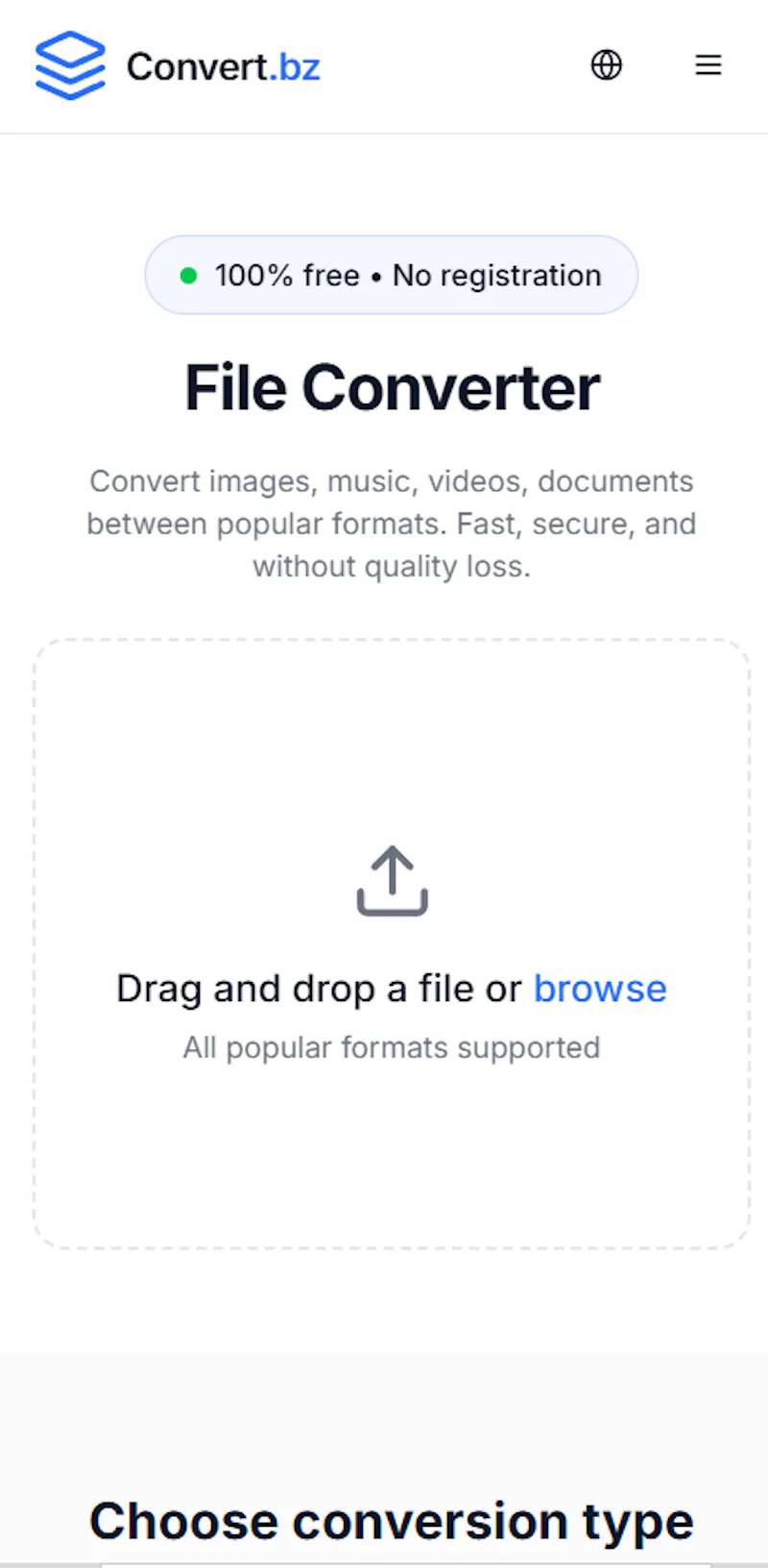 Convert.bz screenshot 2