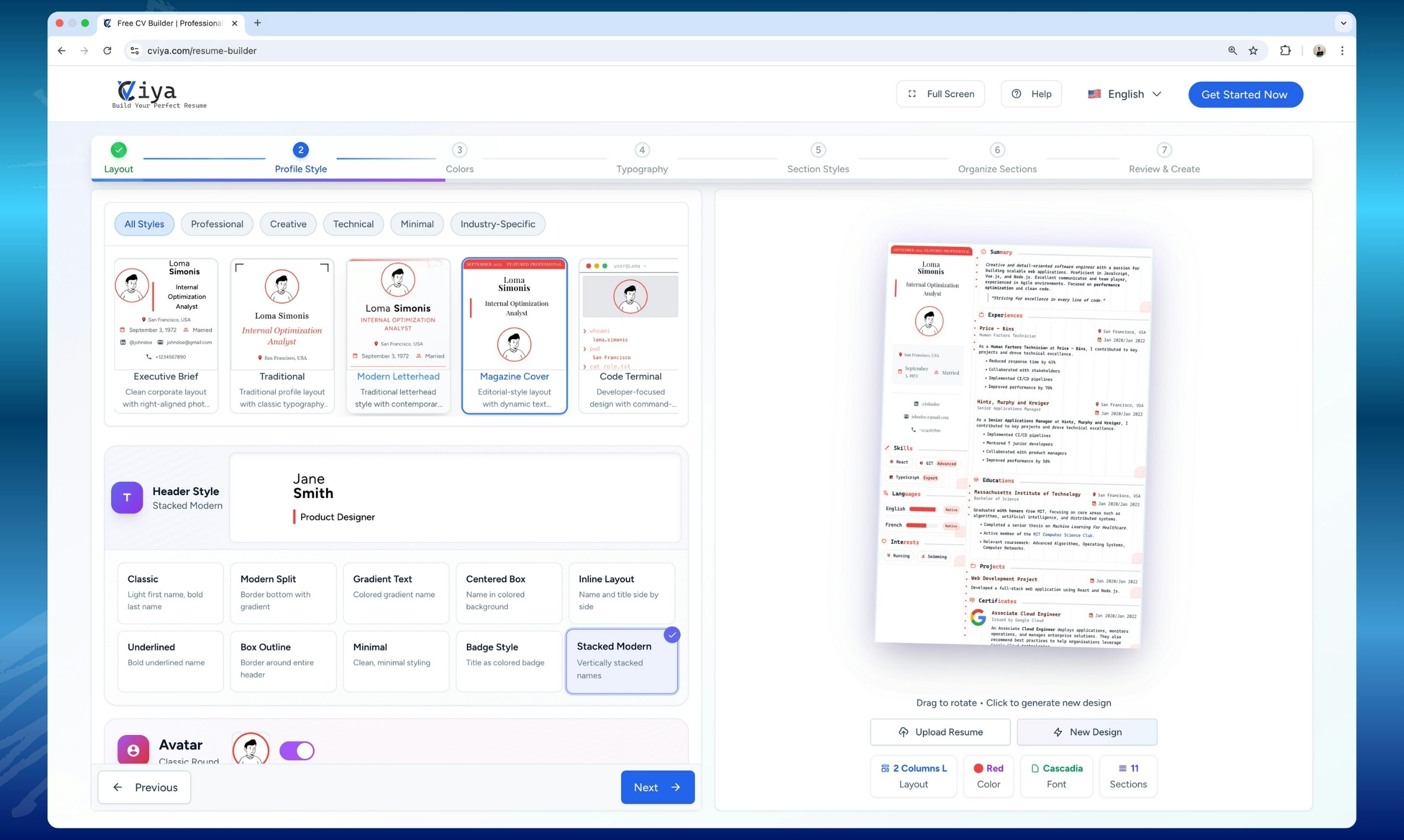 Média Cviya – Générateur de CV personnalisable gratuit - Le design reprend votre chemin : pas de limites, pas de filigranes, pas de ventes incitatives 4
