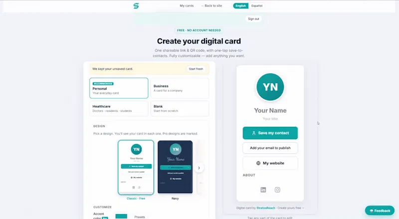 StratosReach Digital Business Card screenshot 1 (video preview)