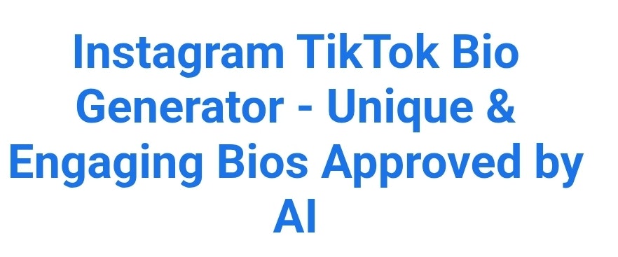 Instagram TikTok Bio Generator