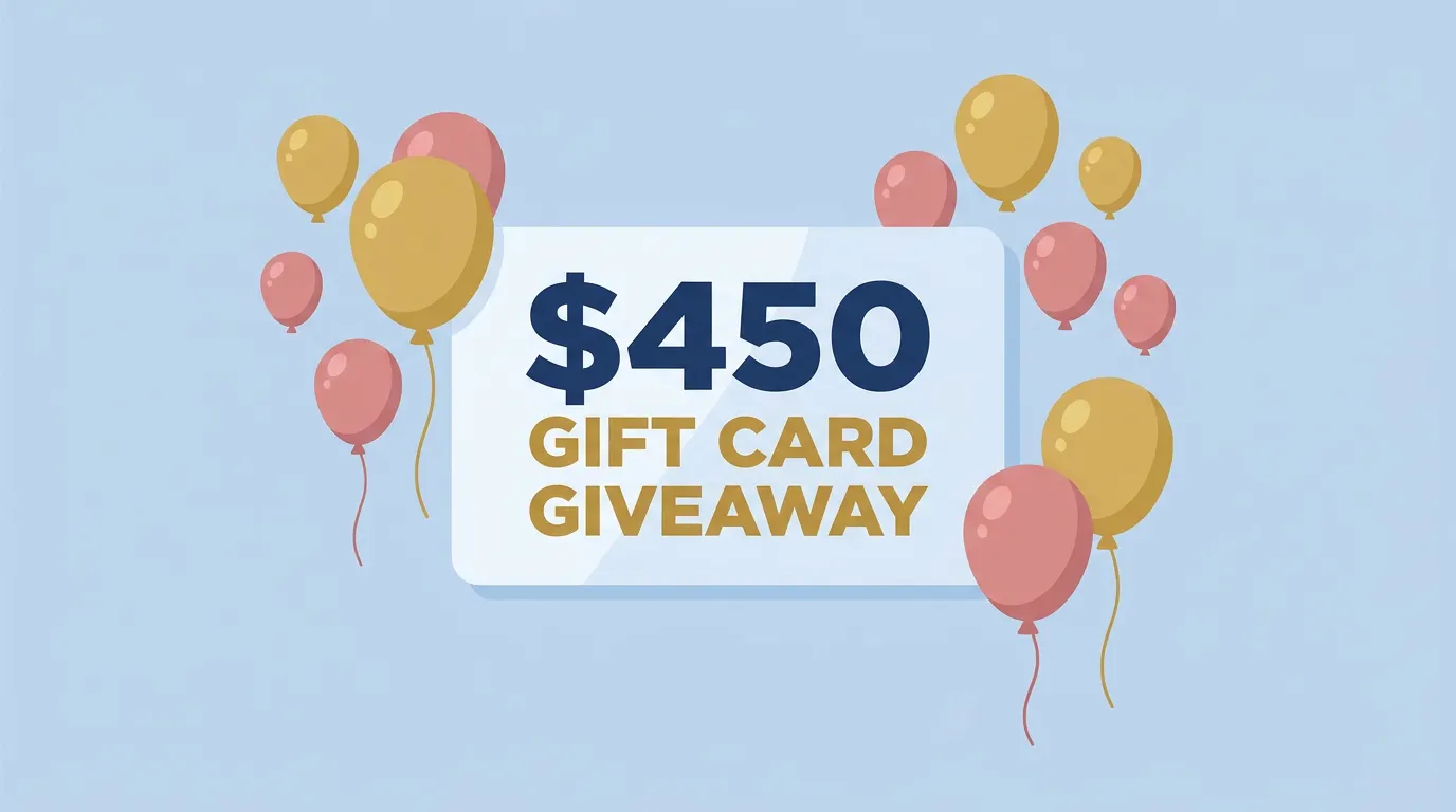 Win a $450 Gift Card Free Giveaway in 7 
