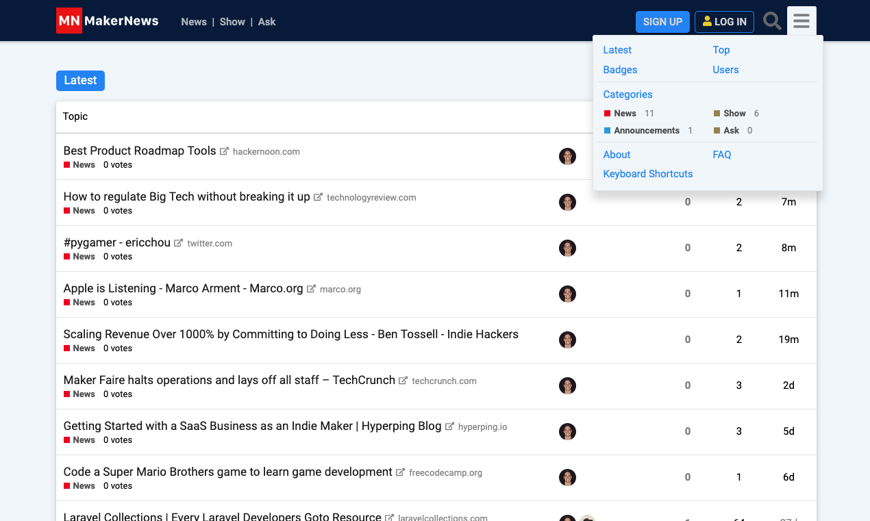MakerNews.io gallery image
