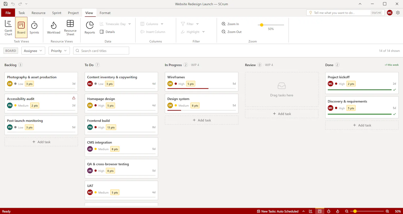 SCrum - Inspired by Microsoft Project screenshot 1