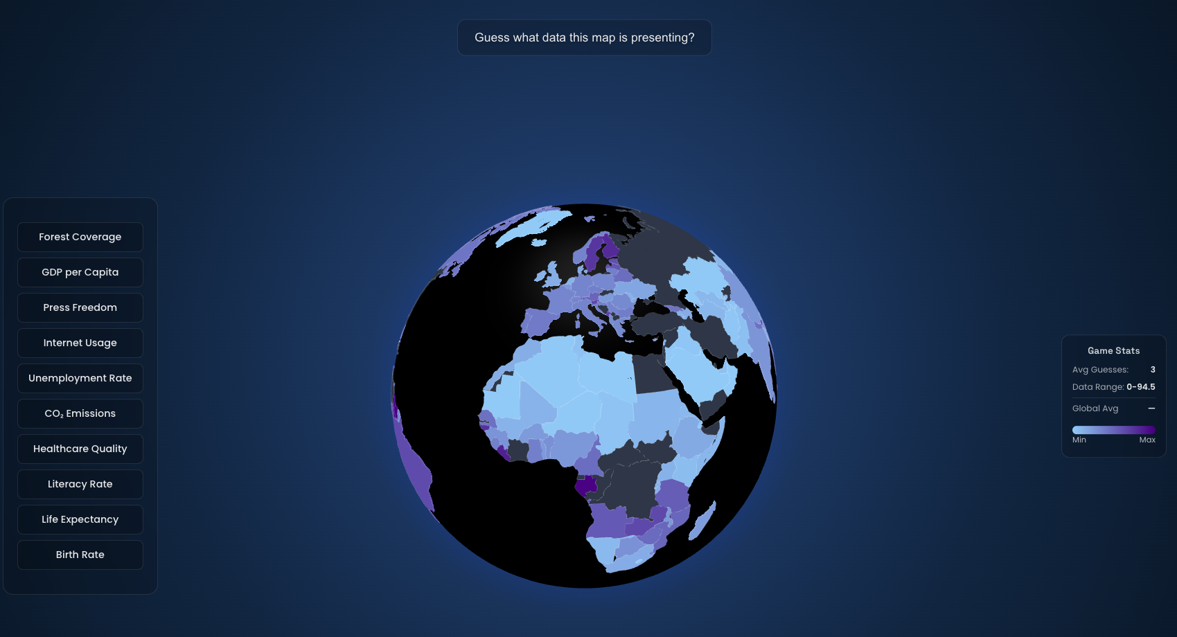 Média Monde des cartes - Un puzzle du globe quotidien: je suppose que la planète de données affiche gratuitement 2