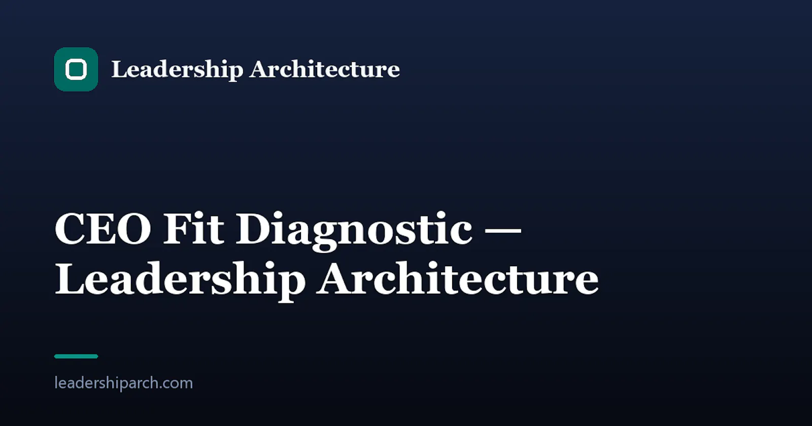 Leadership Architecture - CEO Fit screenshot 1