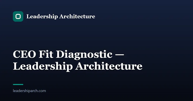 Leadership Architecture - CEO Fit screenshot 1