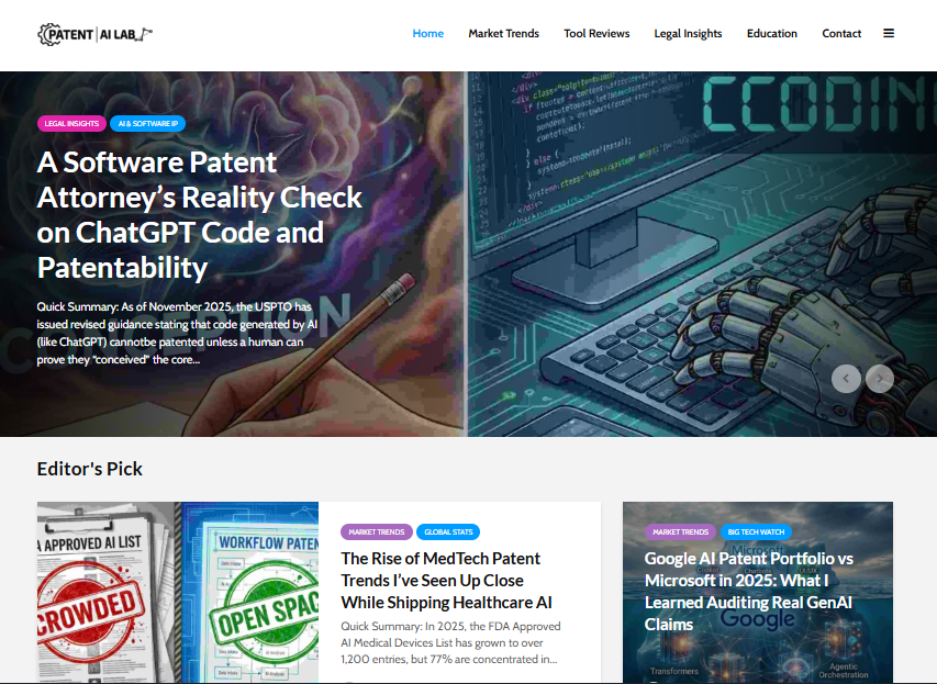 Patent AI Lab - Main product screenshot demonstrating key features and user interface