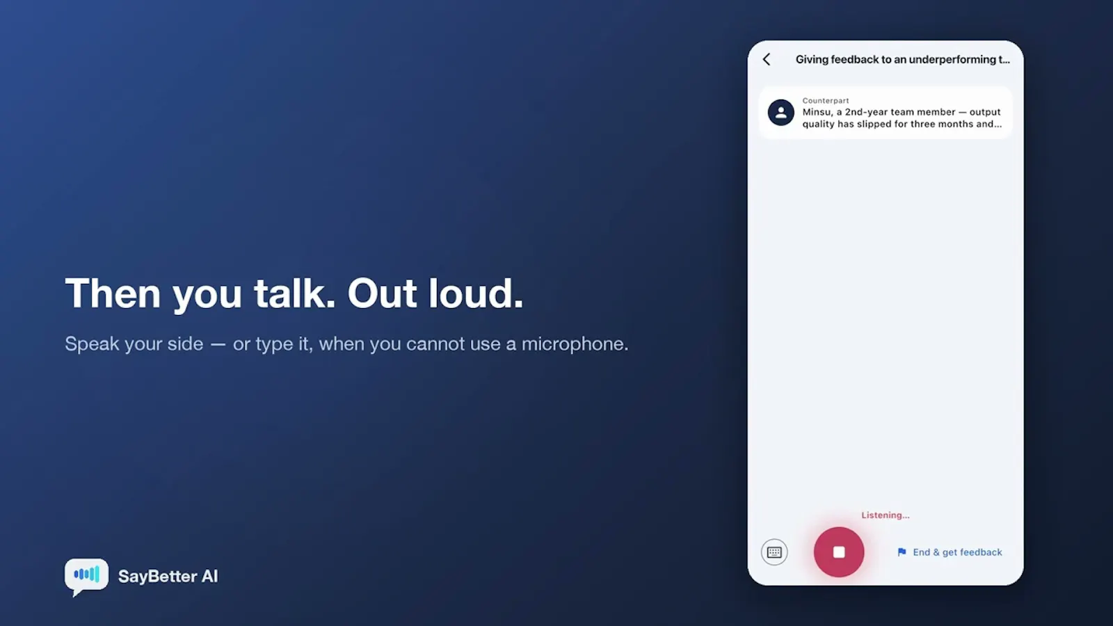 SayBetter AI screenshot 1 (video preview)