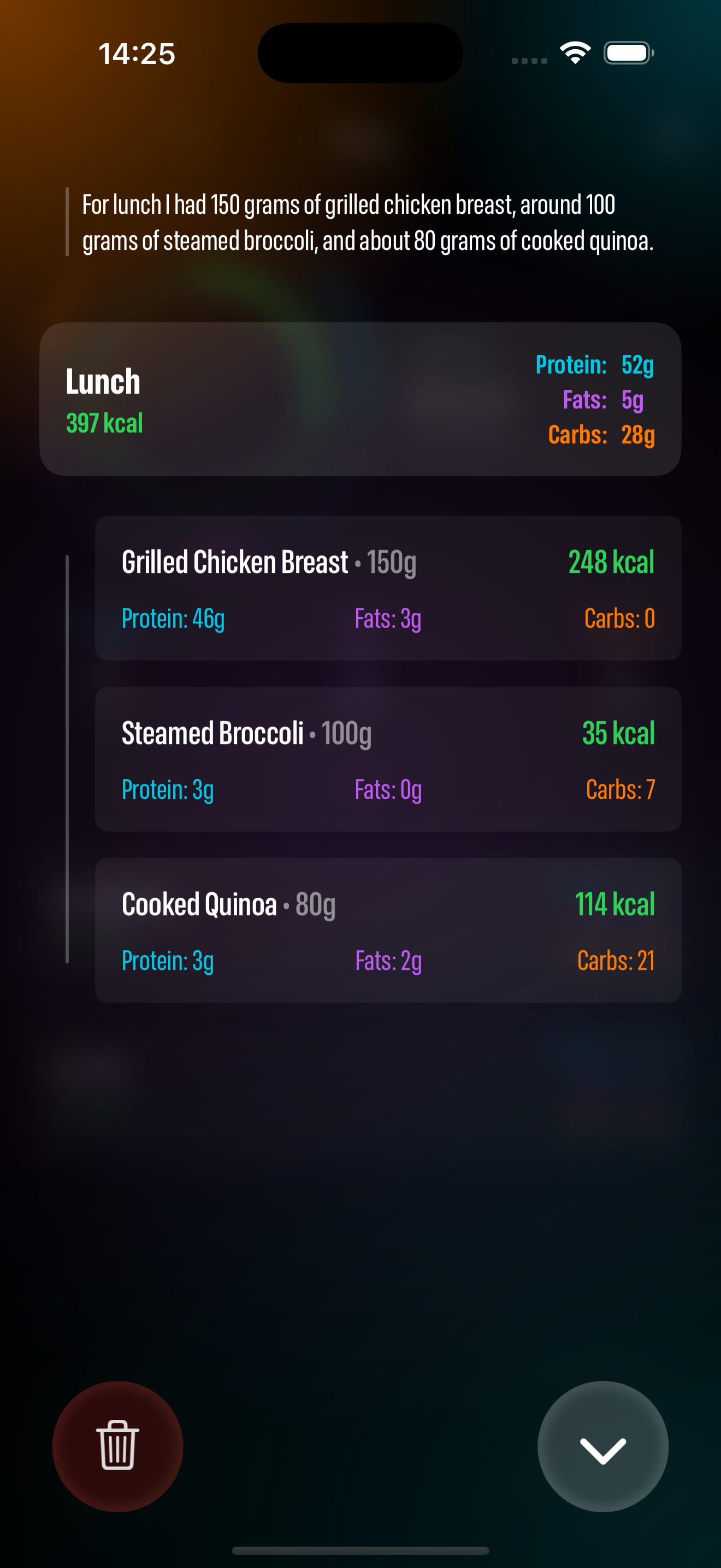 Snacrifice - Spraakgestuurde calorietracking met AI-zeg wat je hebt gegeten. media 2