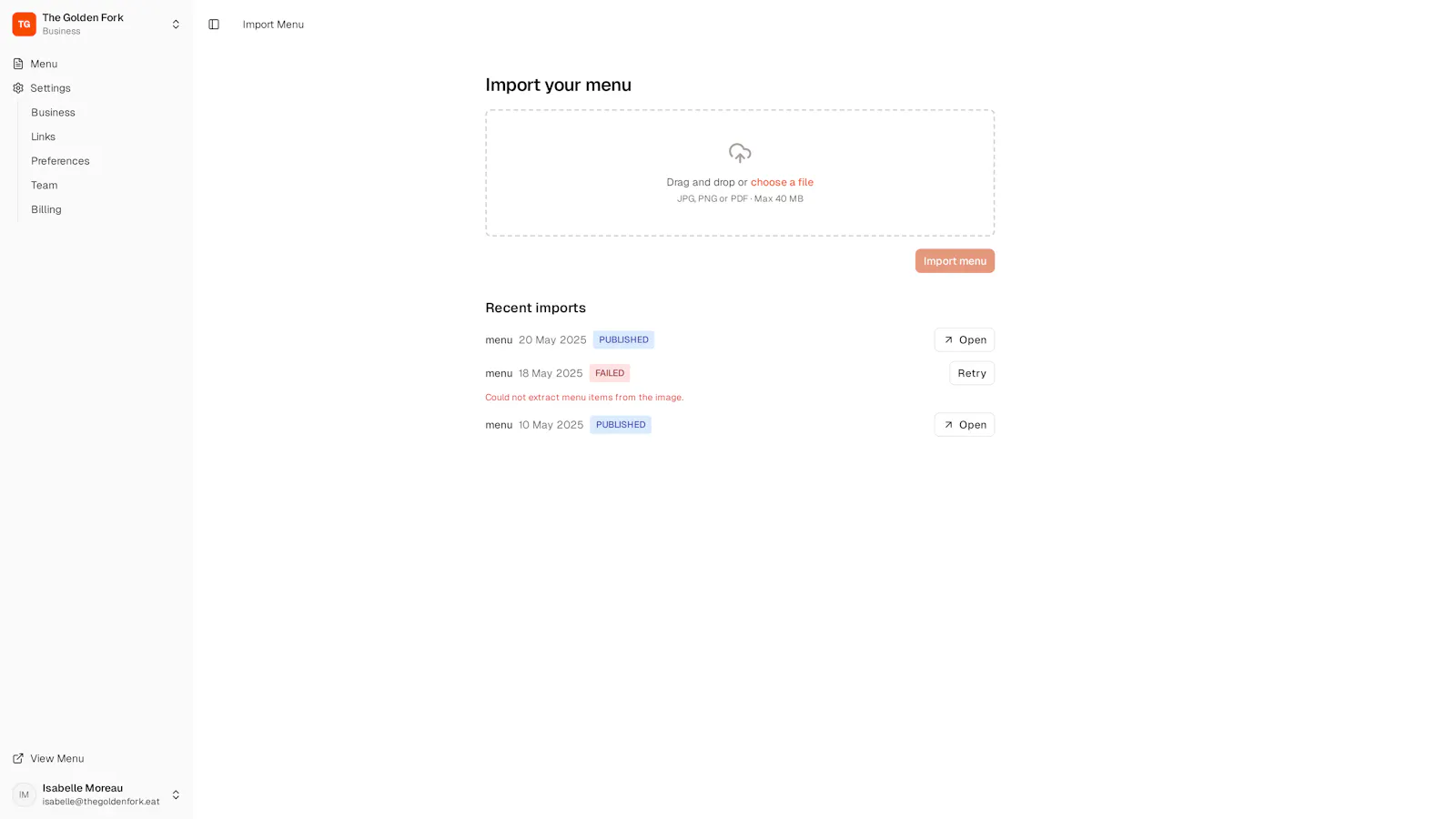 Menyu screenshot 3