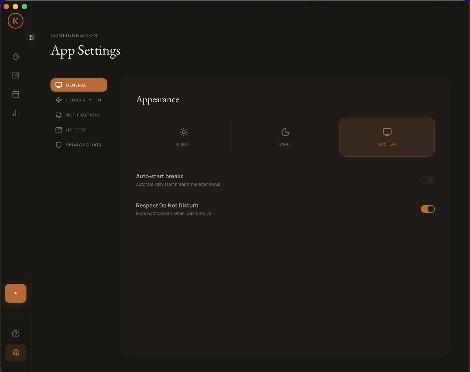 Kairos‑Pomodoro screenshot 5