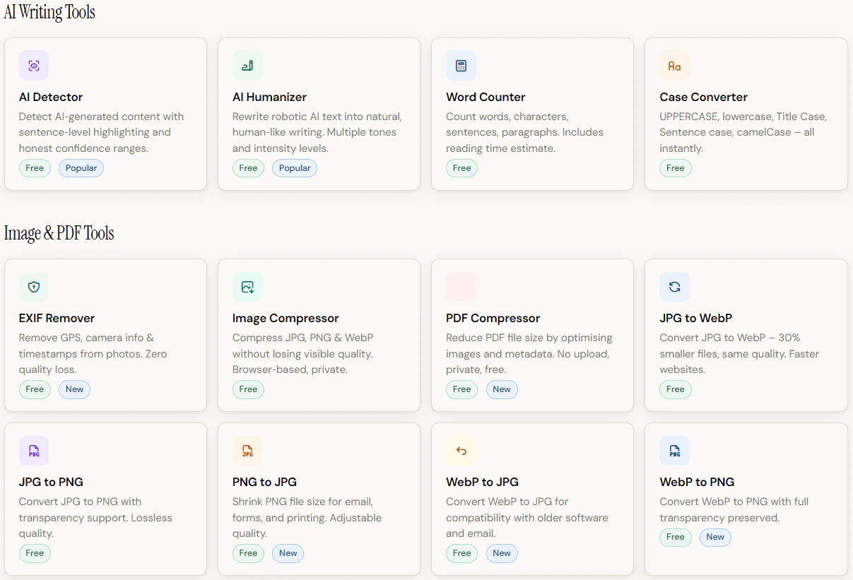 Free tools for writing & images 截图 4