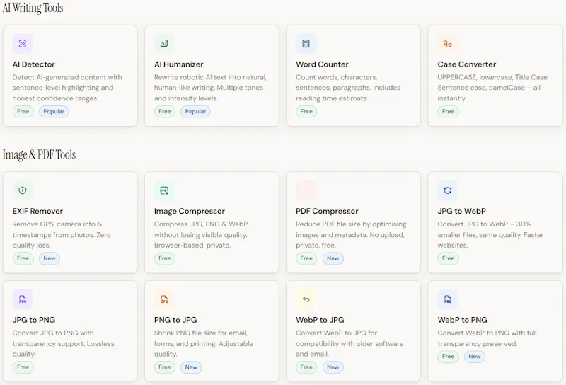 Free tools for writing & images screenshot 4
