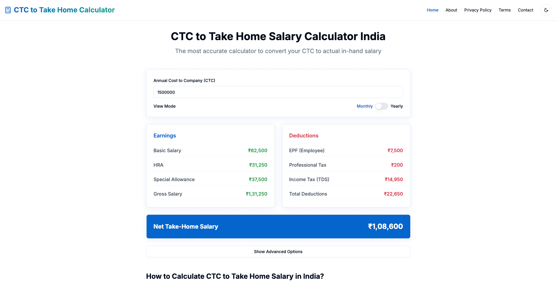 CTC Calculator gallery image