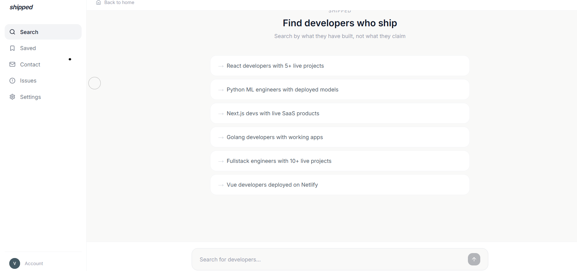 Shipped : Find developers who ship gallery image
